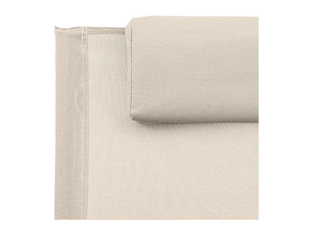 Chaise longue avec oreiller Acier et textilène Crème