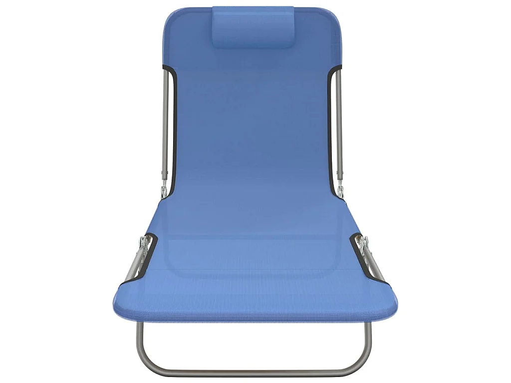 Sedie a sdraio pieghevoli 2 pezzi in Textilene blu e acciaio