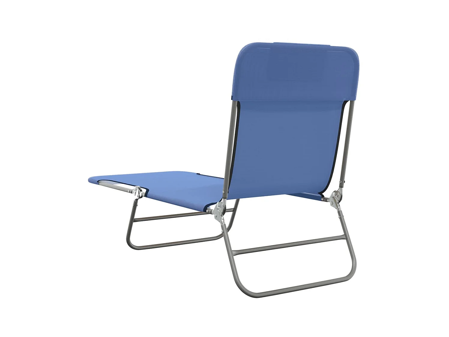 Klappbare Liegestühle, 2 Stück, blaues Textilene und Stahl