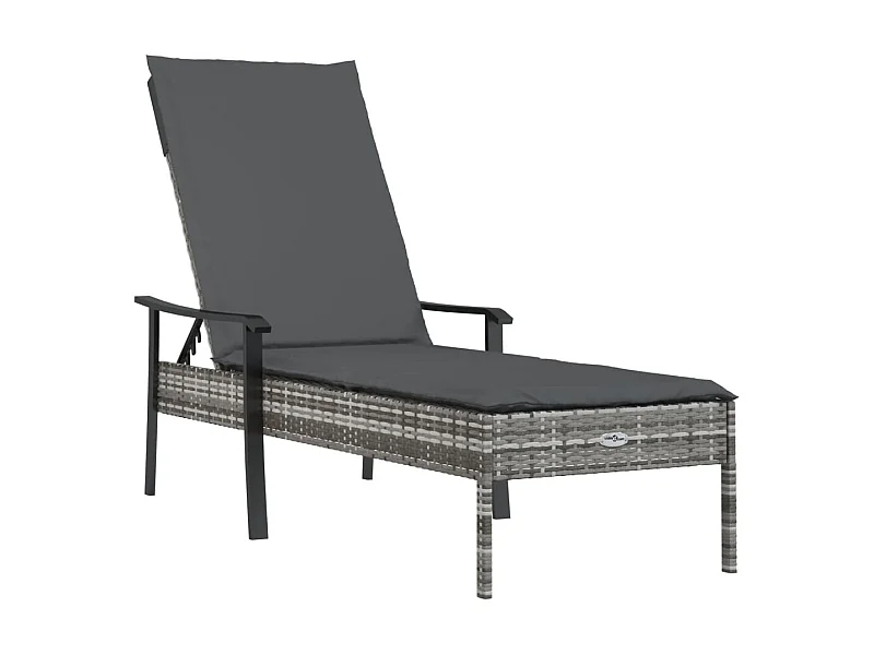 Loungesessel mit grauem geflochtenem Harzkissen