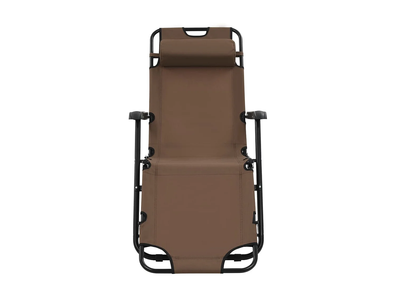 Cadeiras de praia dobráveis 2 unidades com apoio para pés Aço Castanho