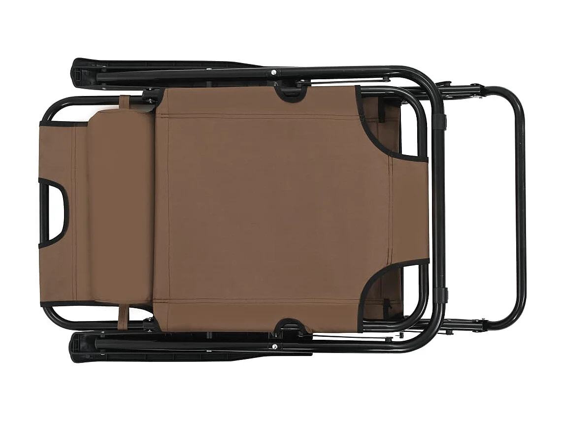 Cadeiras de praia dobráveis 2 unidades com apoio para pés Aço Castanho