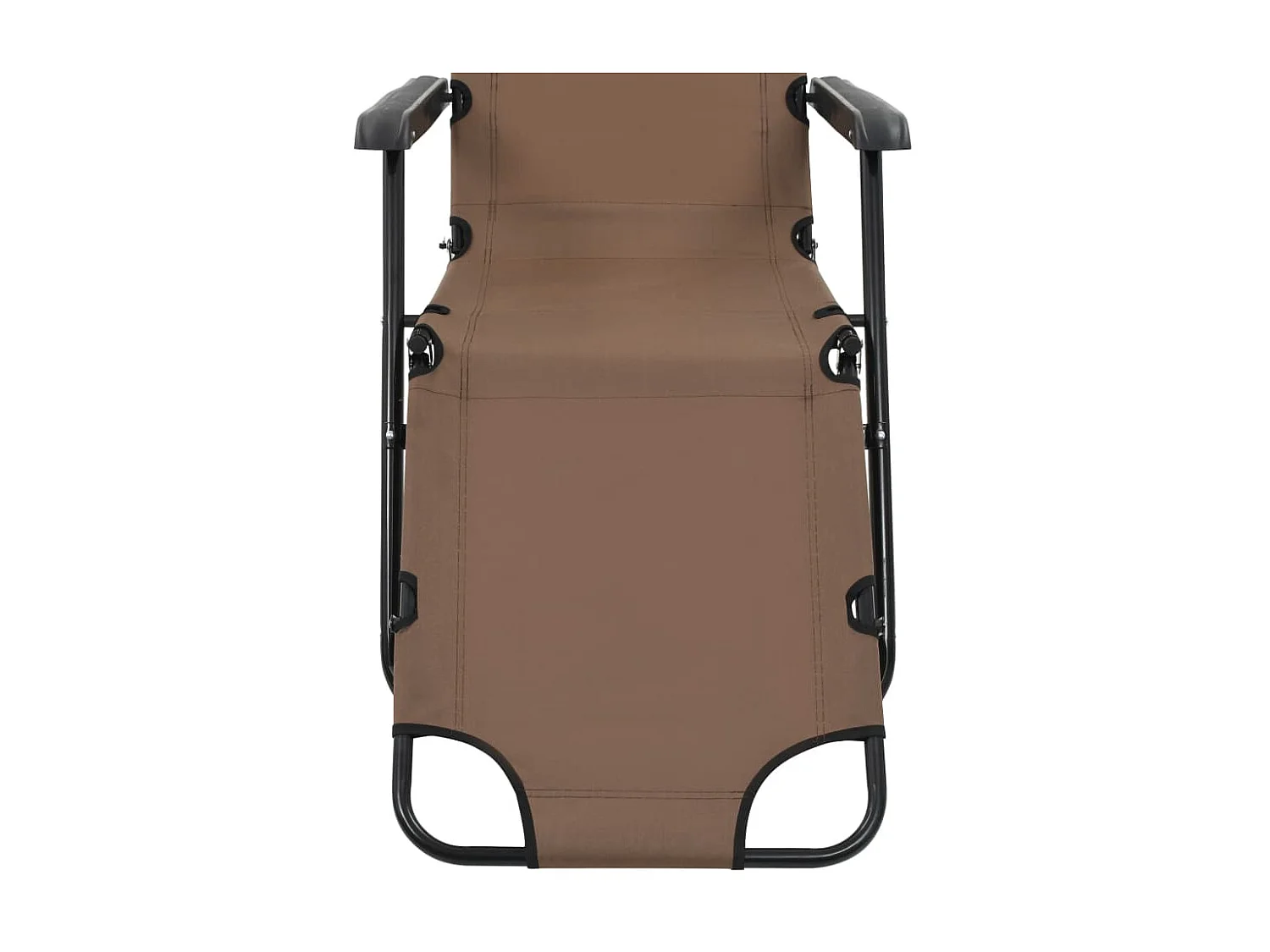 Cadeiras de praia dobráveis 2 unidades com apoio para pés Aço Castanho