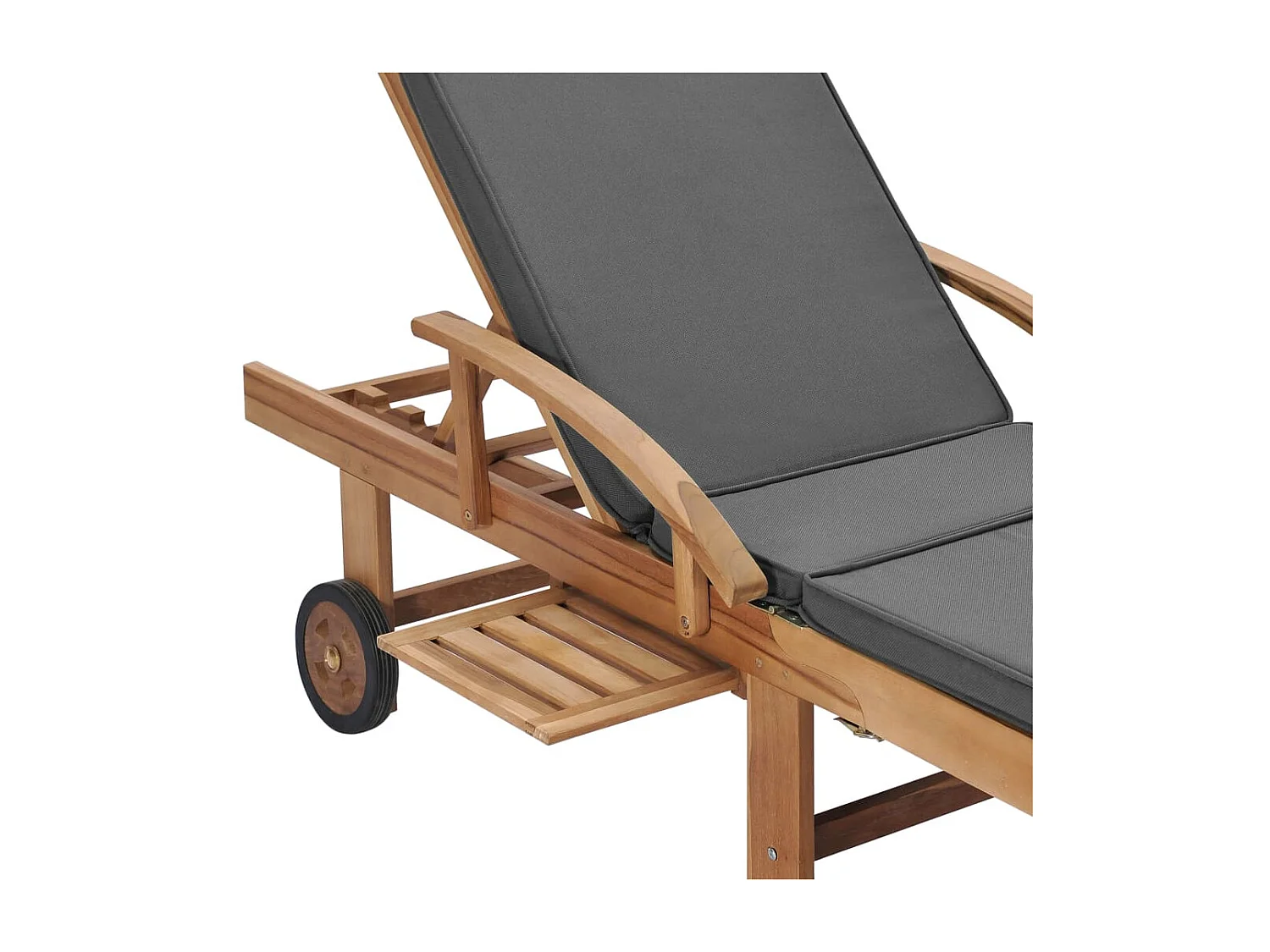 Sillones y cojines 2 piezas madera maciza de teca gris oscuro