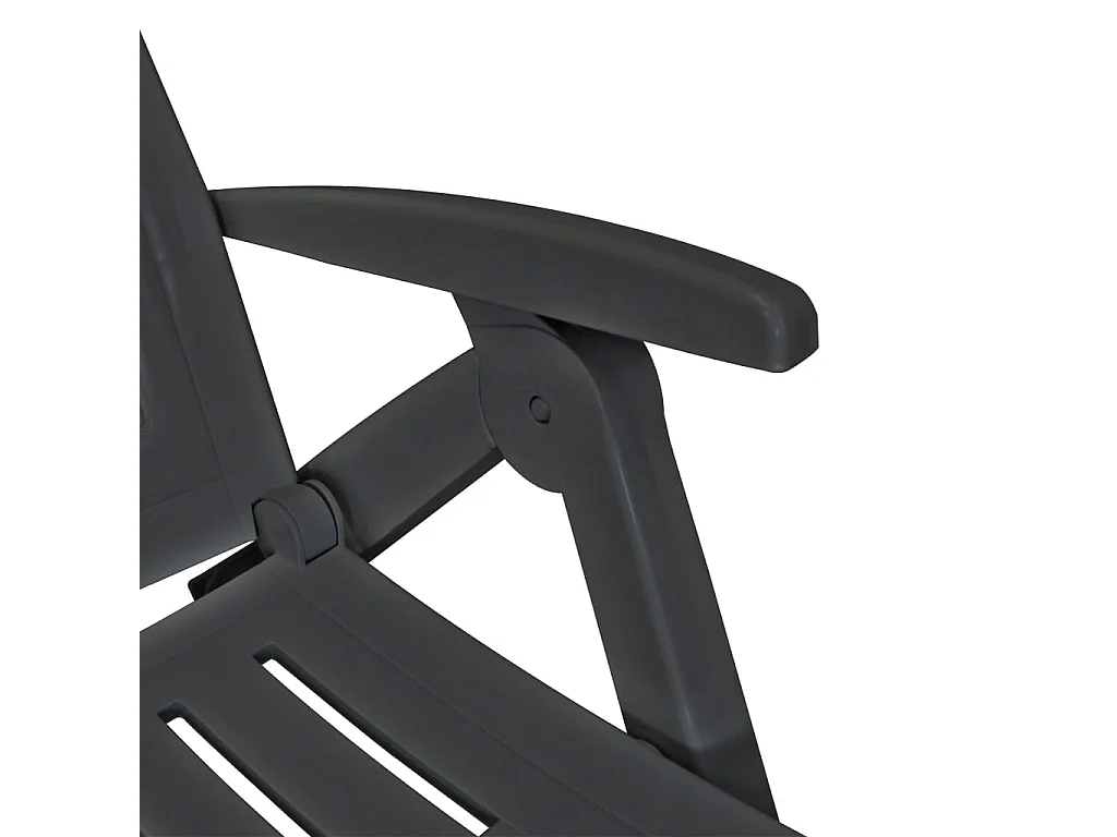 Chaise longue avec repose-pied Plastique Anthracite