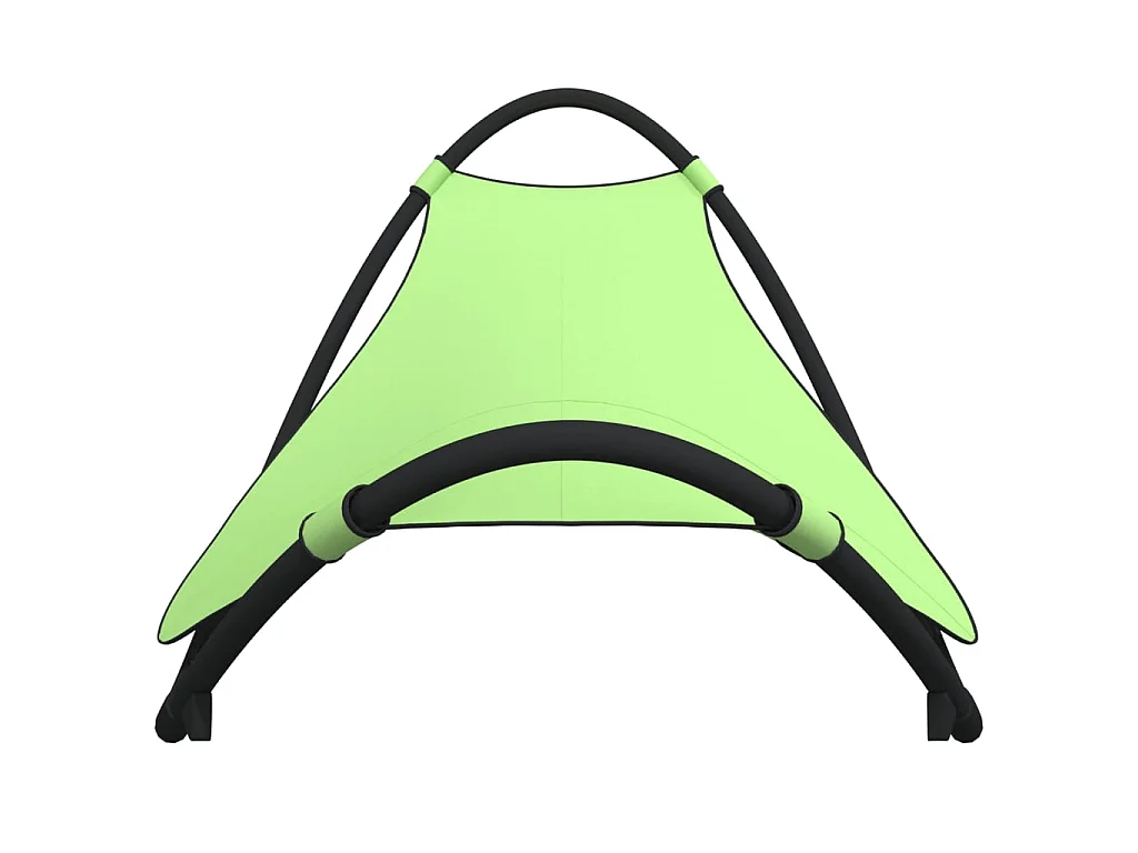 Chaise longue à bascule avec roues Acier et textilène Vert
