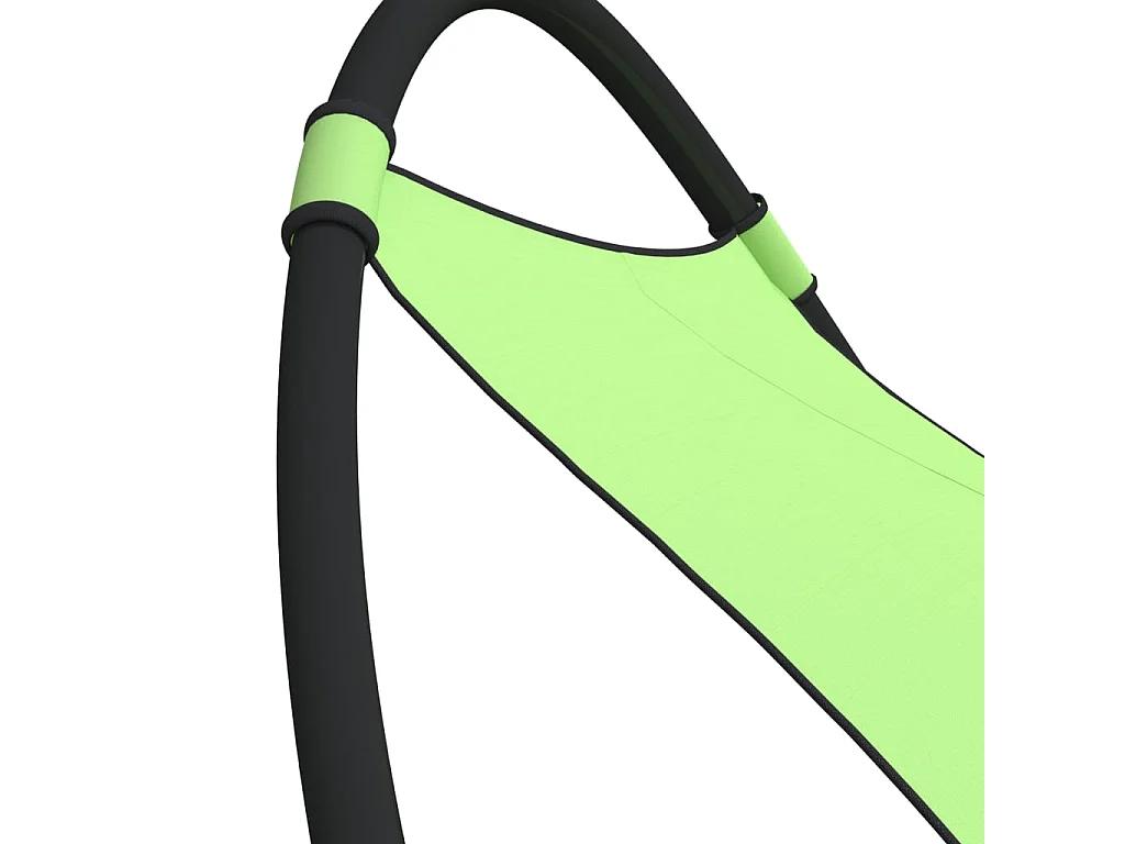 Chaise longue à bascule avec roues Acier et textilène Vert