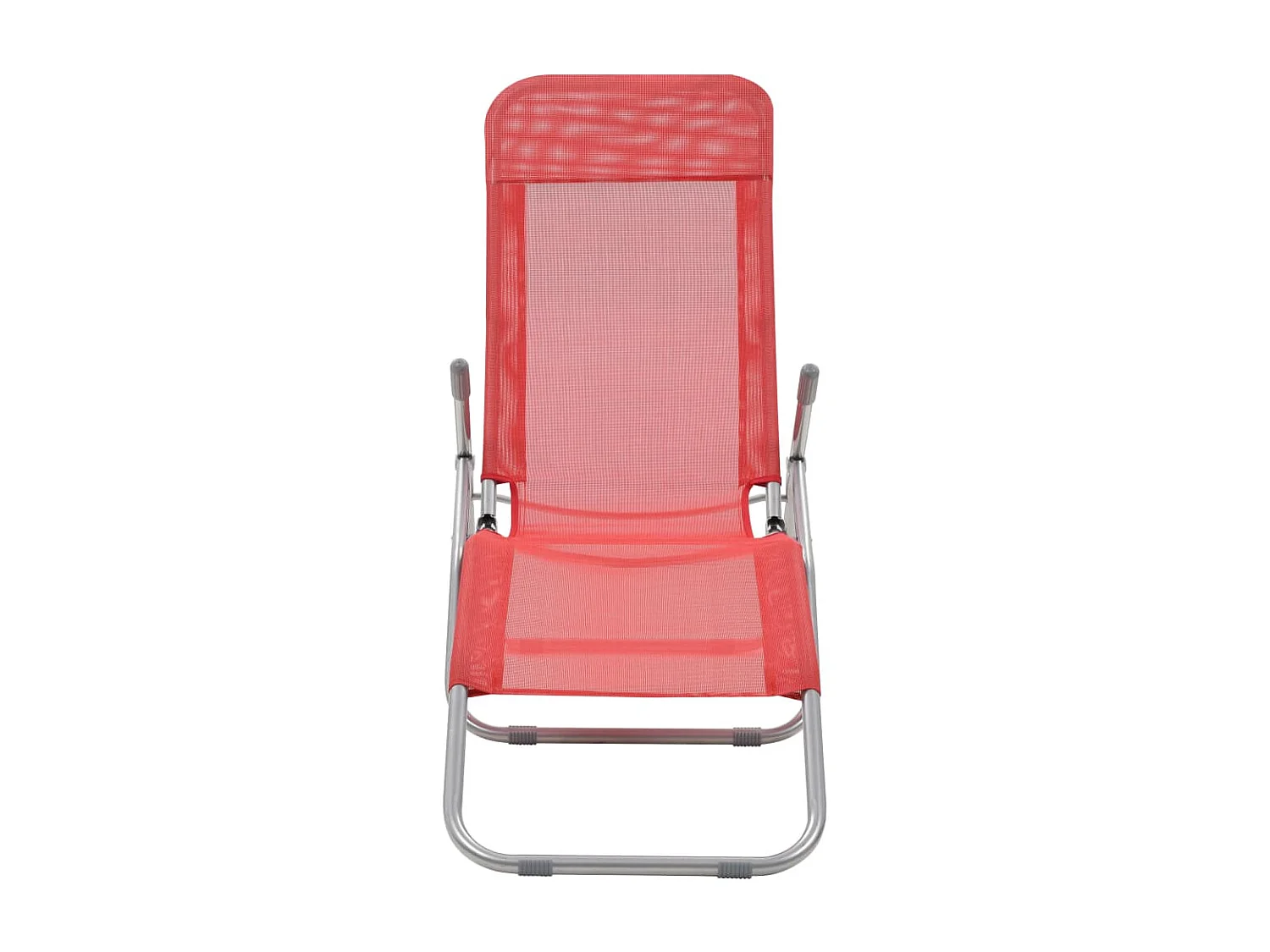 Chaises longues pliables 2 pcs Textilène Rouge