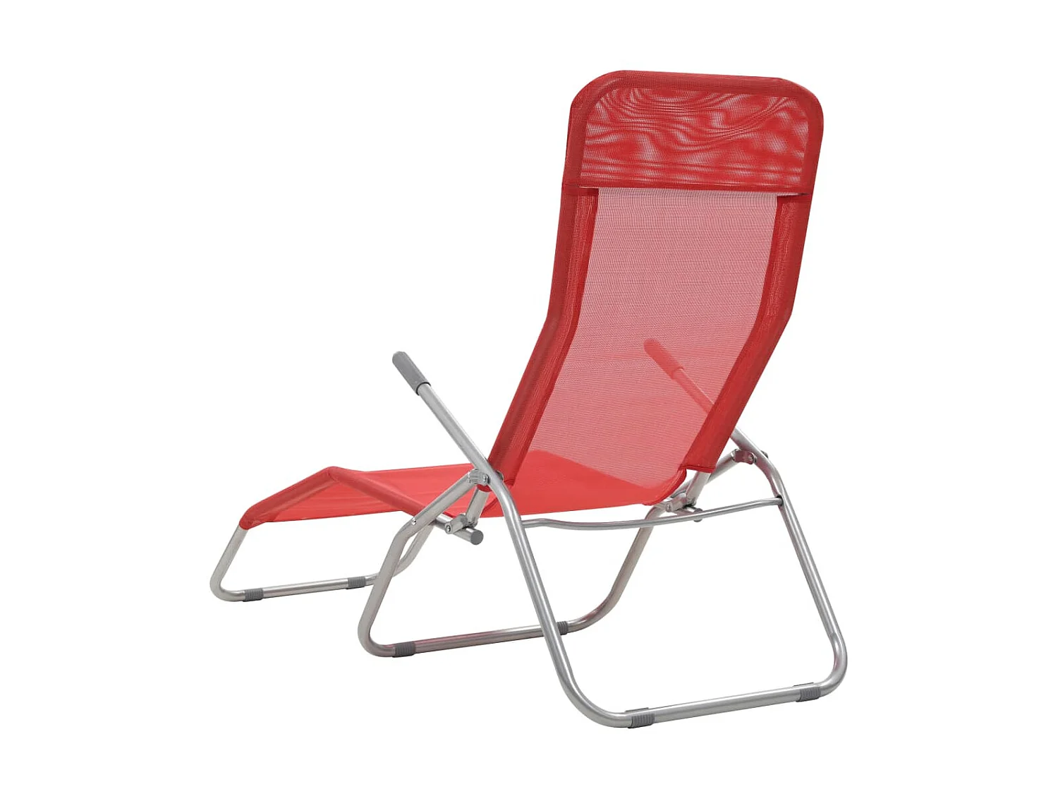 Chaises longues pliables 2 pcs Textilène Rouge