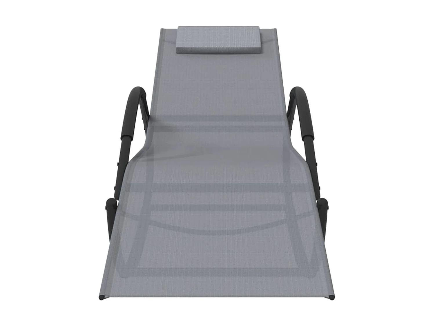 Chaises longues à bascule 2 pcs Gris Acier et textilène