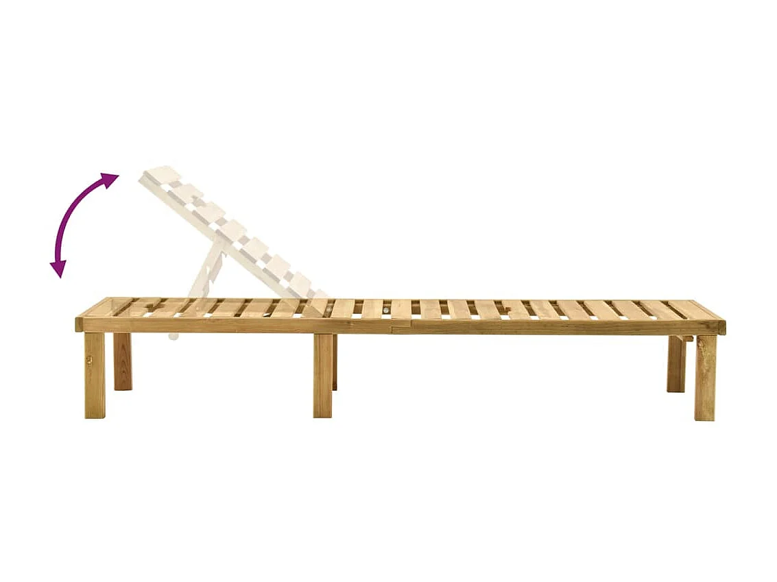 Chaise longue Bois de pin imprégné