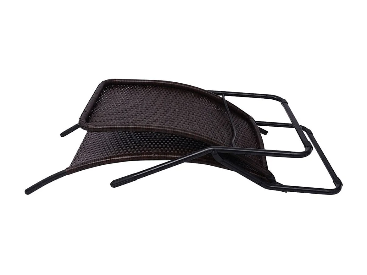 Klappbarer Loungesessel, synthetisches Rattan, braun