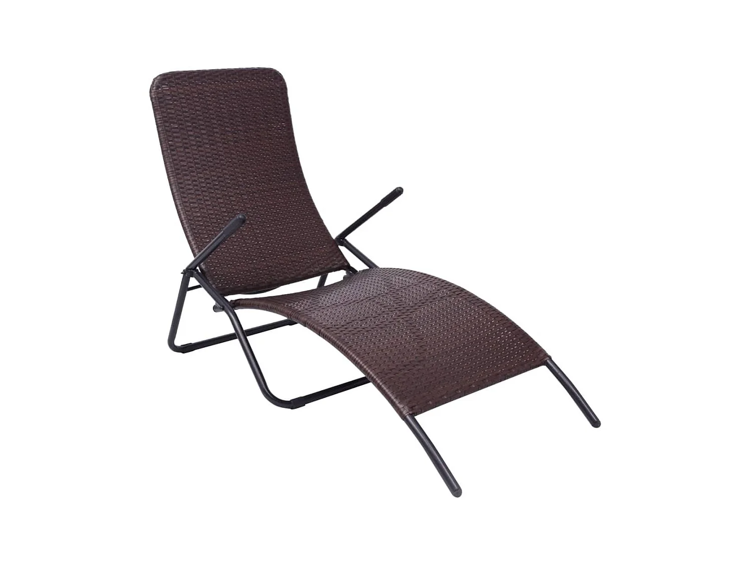 Chaise longue pliable Rotin synthétique Marron