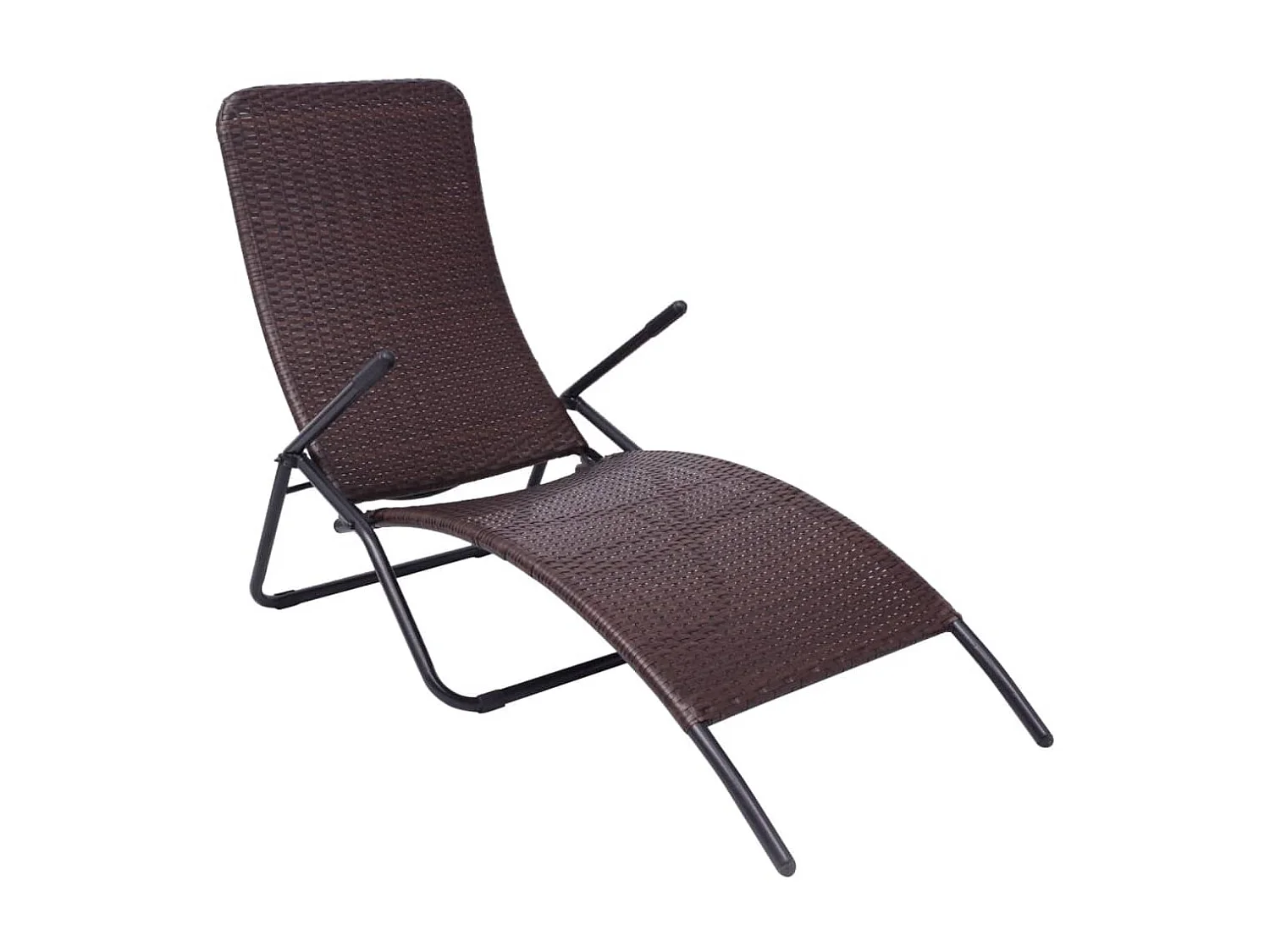 Poltrona lounge pieghevole Rattan sintetico Marrone