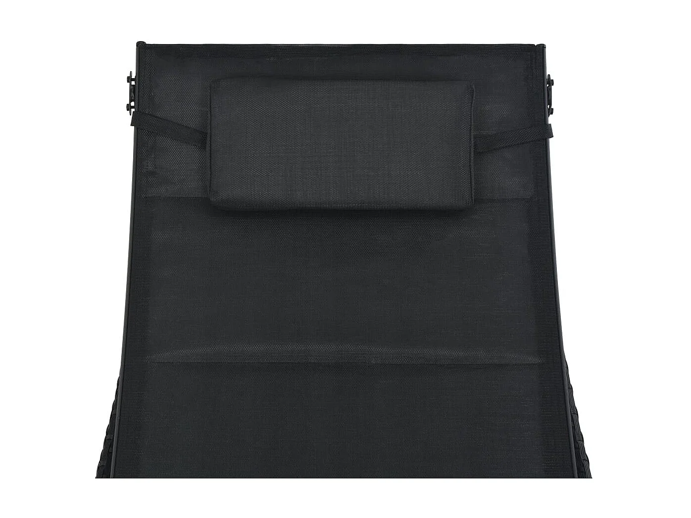 Chaise longue Résine tressée et textilène Noir