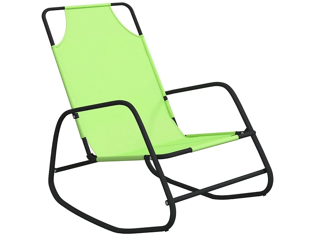 Sillones mecedores 2 piezas Verde Acero y textileno