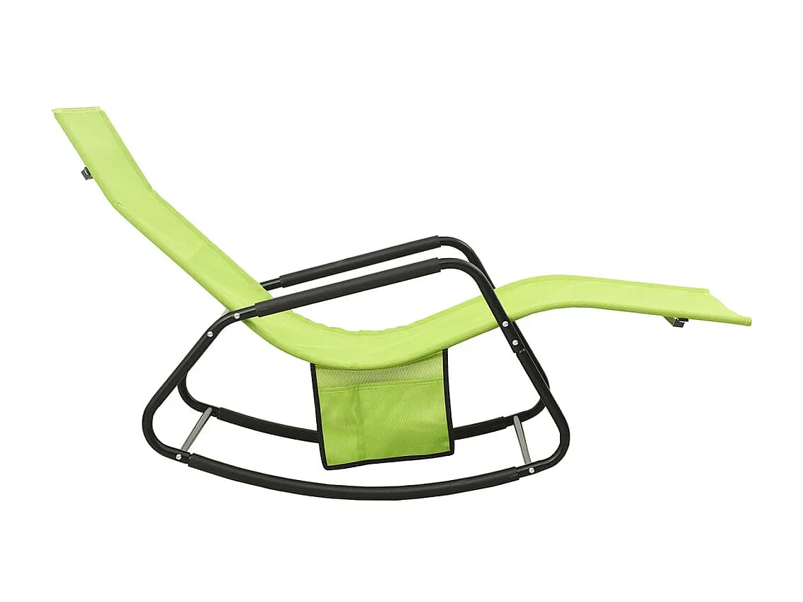 Chaise longue Acier et textilène Vert