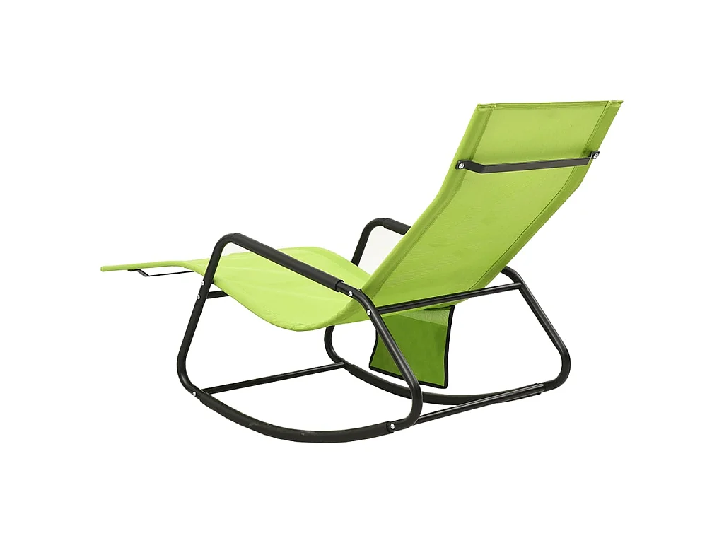 Chaise longue Acier et textilène Vert