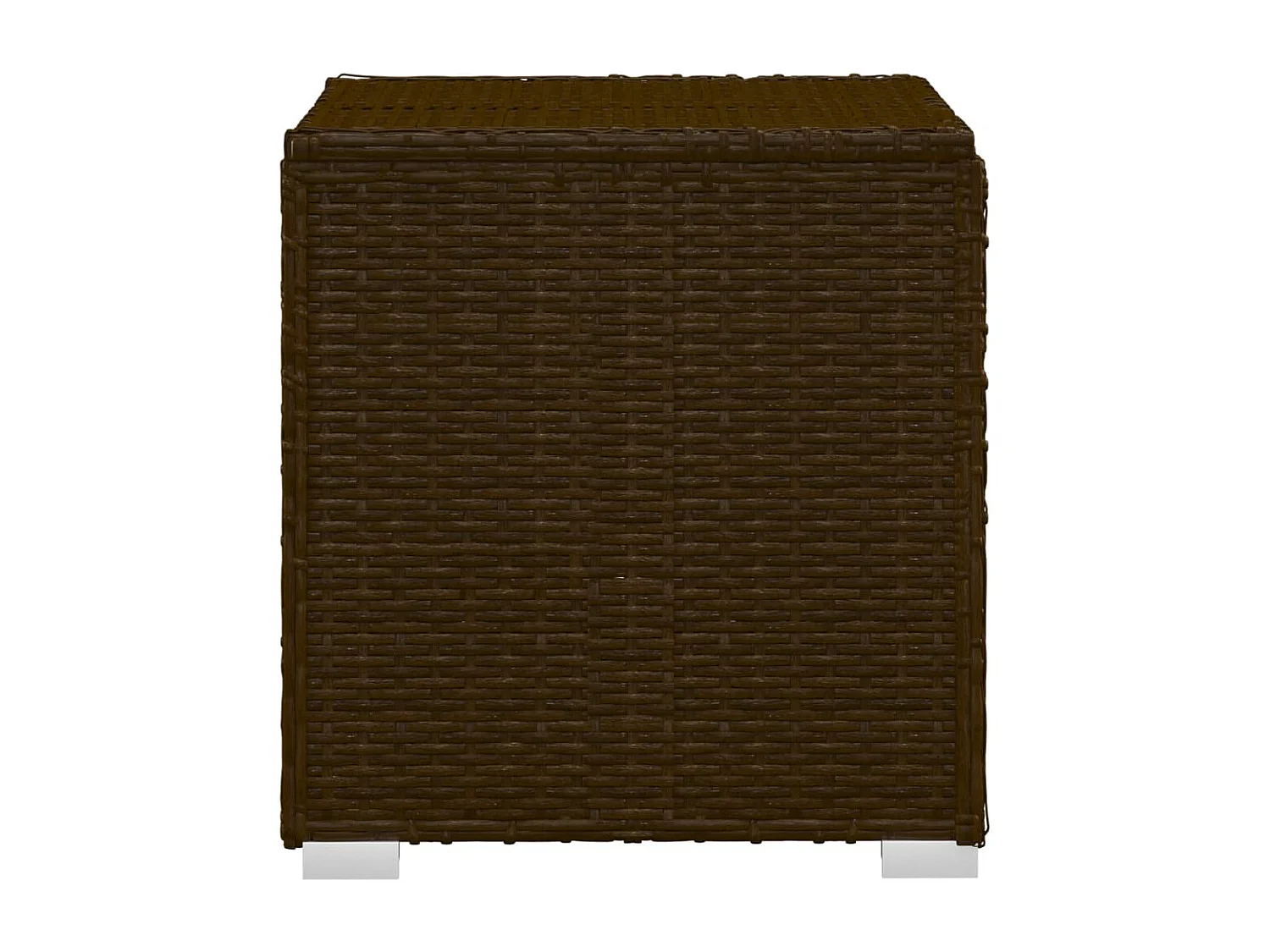 Chaise longue avec coussin et table à thé Résine tressée Marron