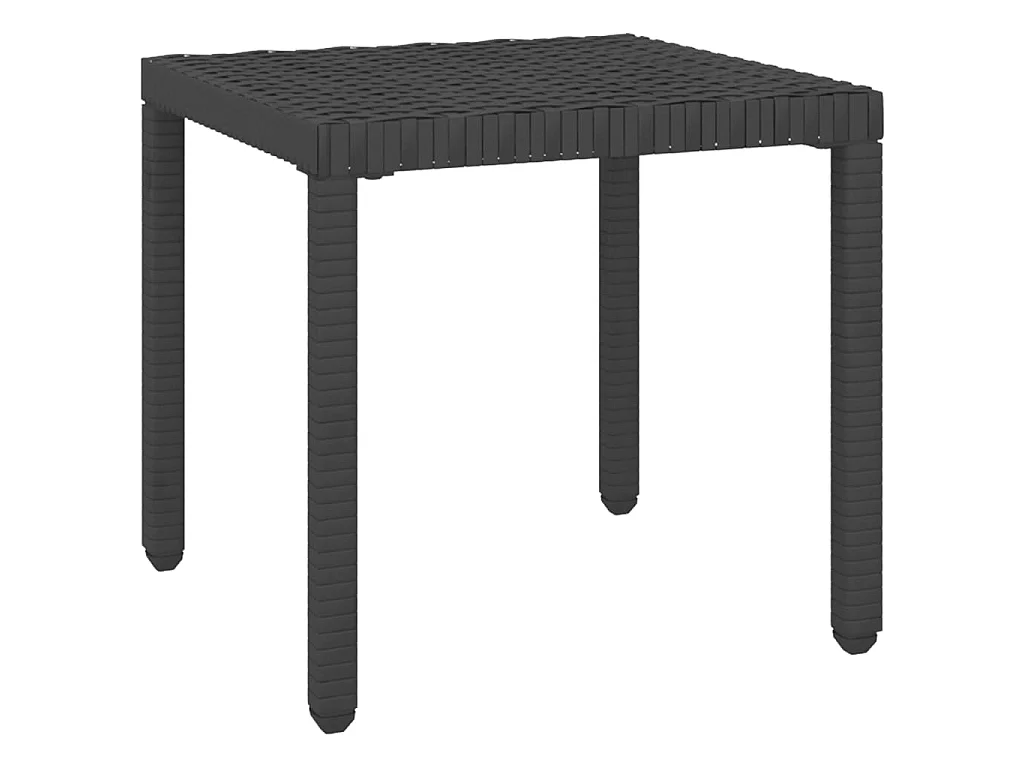 Chaises longues 2 pcs avec table Résine tressée Noir