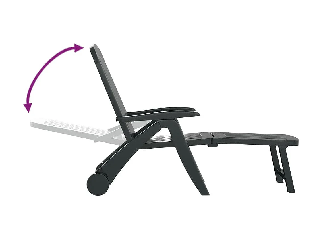 Chaise longue pliable Polypropylène Vert