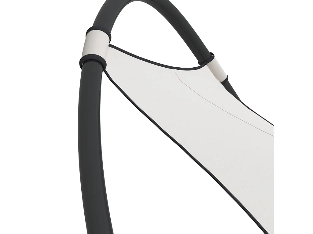 Chaise longue à bascule avec roues Acier et textilène Crème