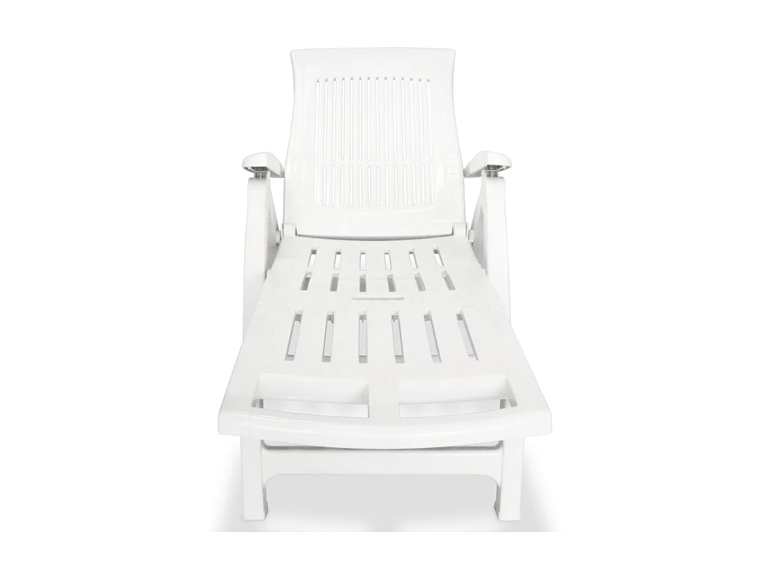 Chaise longue avec repose-pied Plastique Blanc