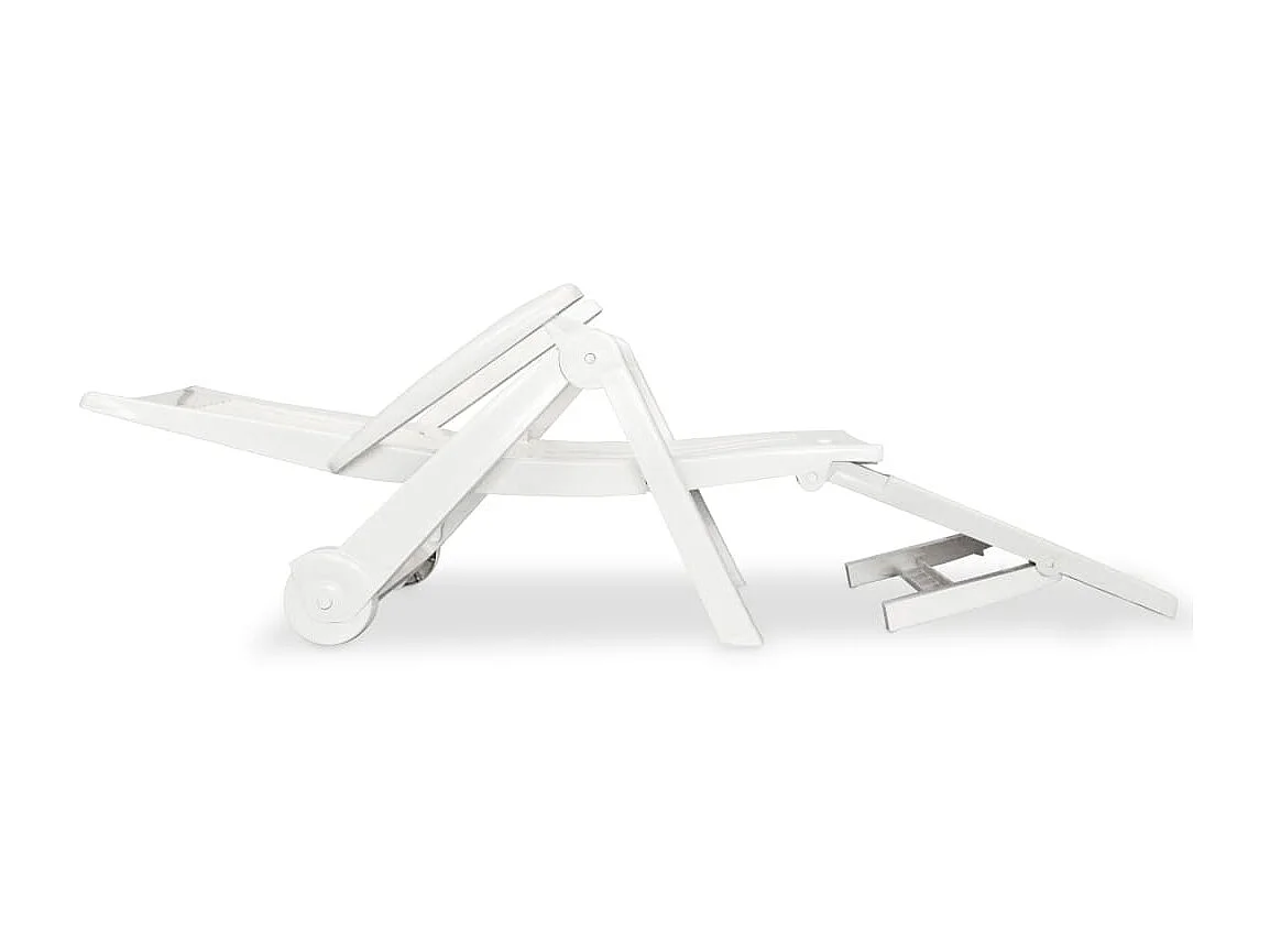 Chaise longue avec repose-pied Plastique Blanc