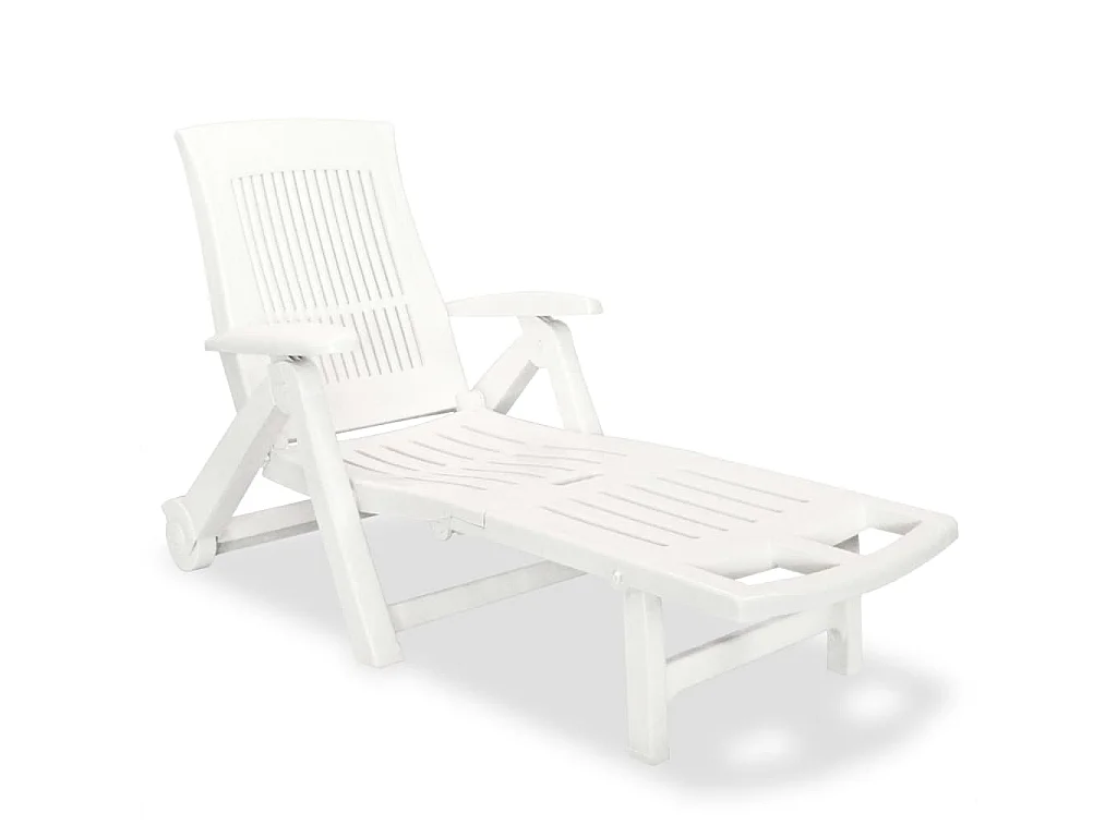 Chaise longue avec repose-pied Plastique Blanc