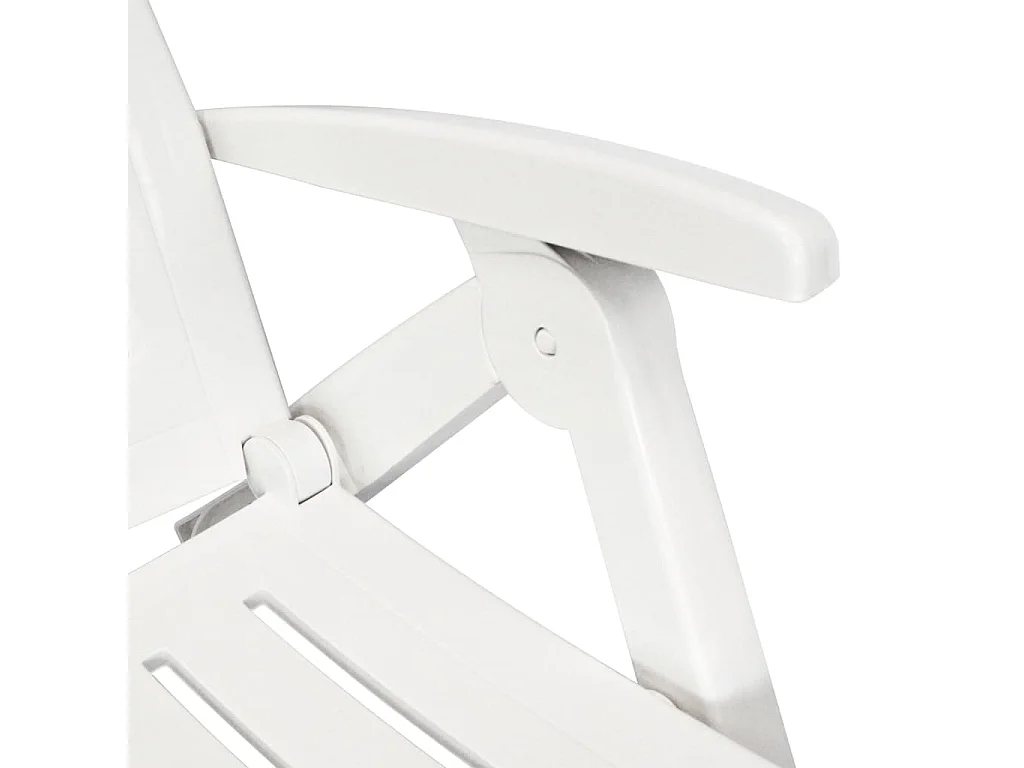 Chaise longue avec repose-pied Plastique Blanc