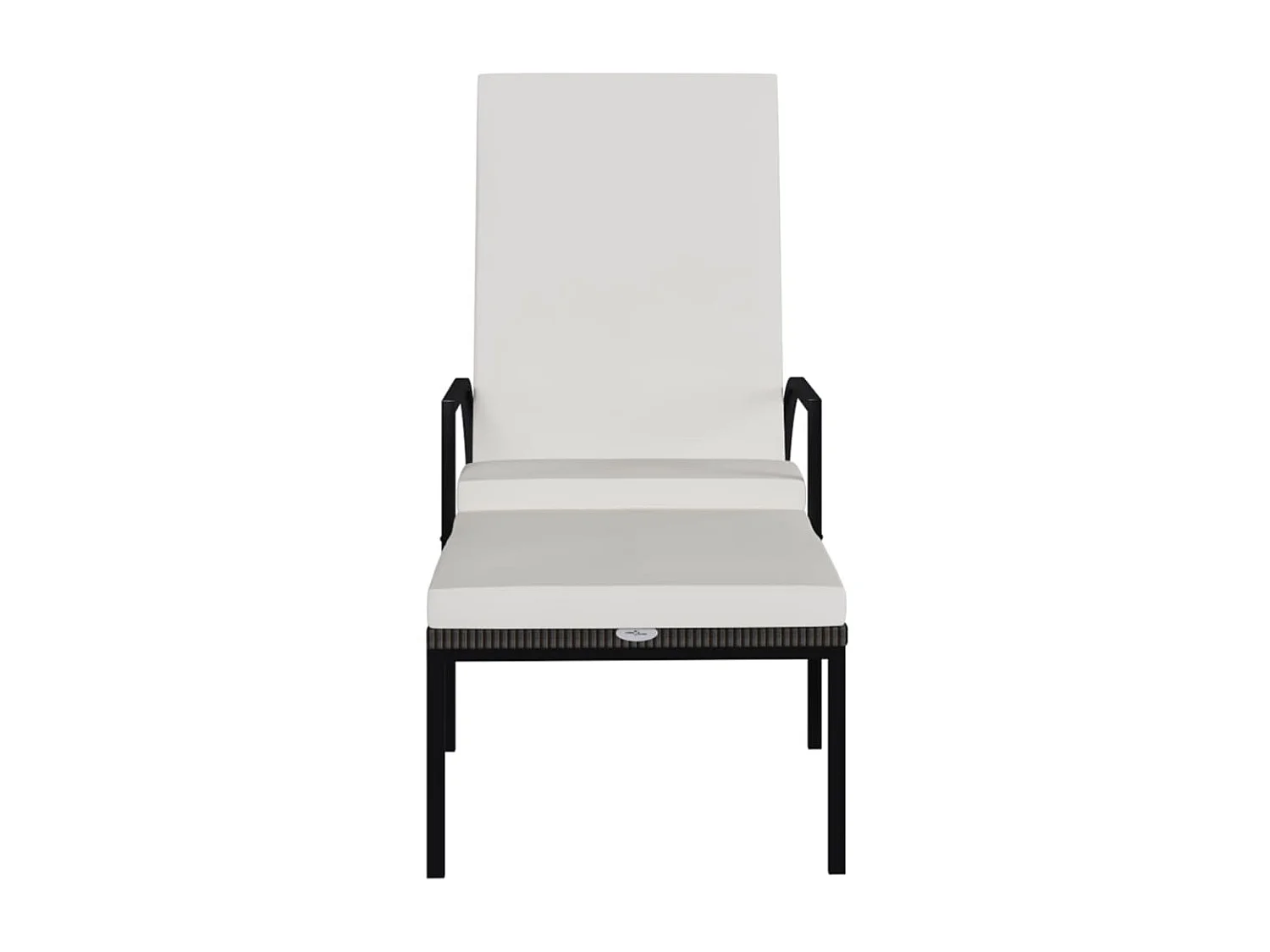 Chaise longue avec repose-pied Résine tressée Marron