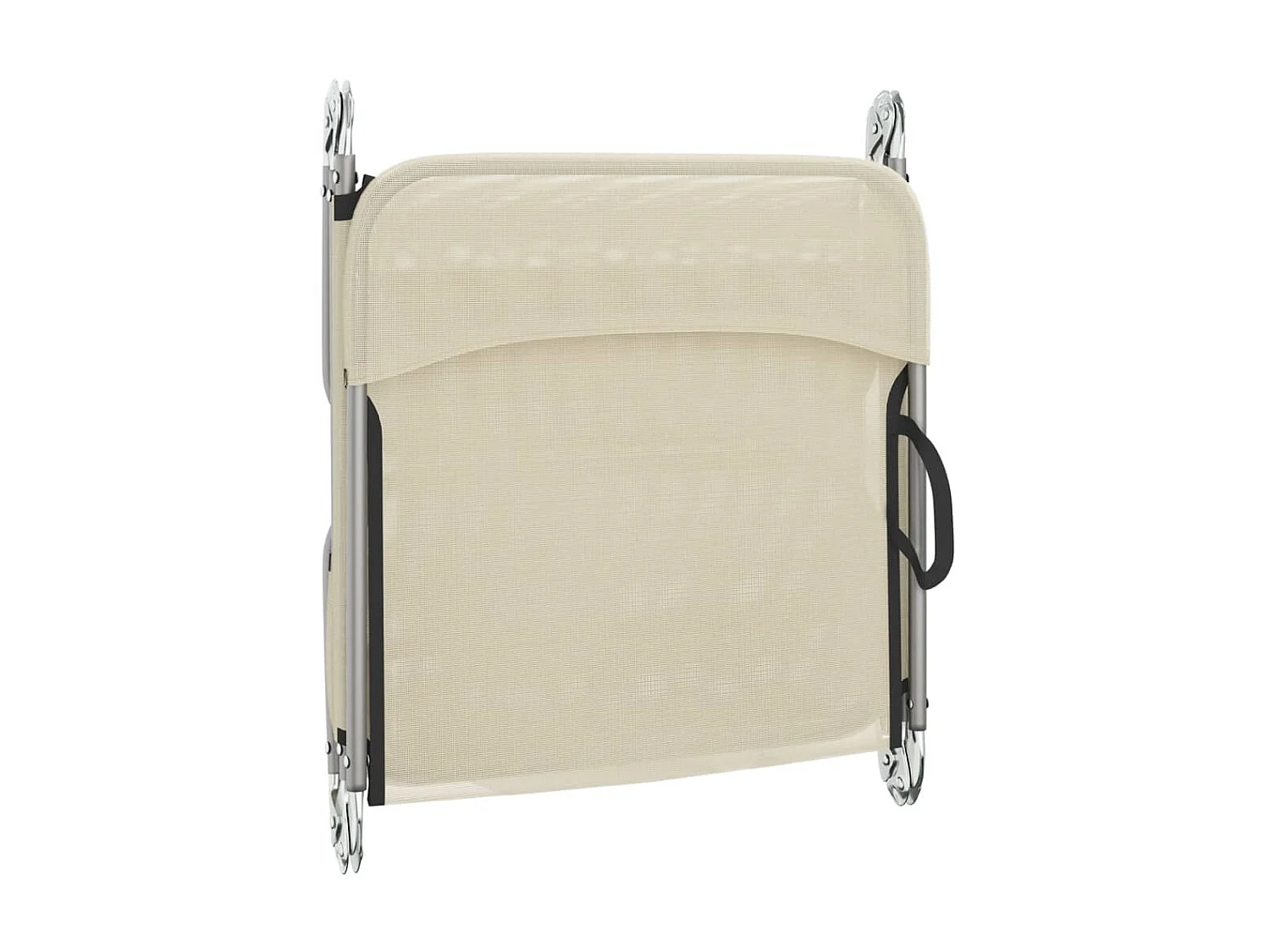 Espreguiçadeiras dobráveis 2 peças em têxtil creme e aço