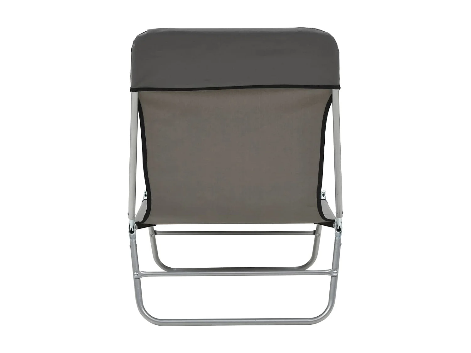 Chaises longues pliables 2 pcs Acier et tissu Gris