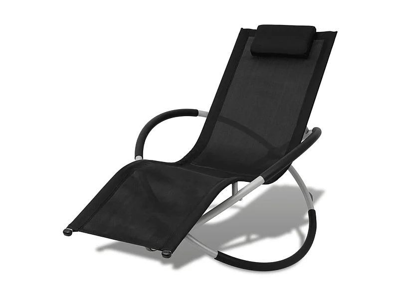 Chaise longue géométrique d'extérieur Acier Noir et gris