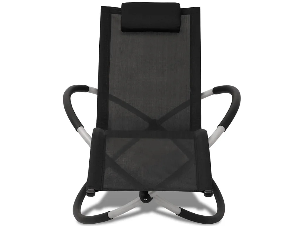 Chaise longue géométrique d'extérieur Acier Noir et gris