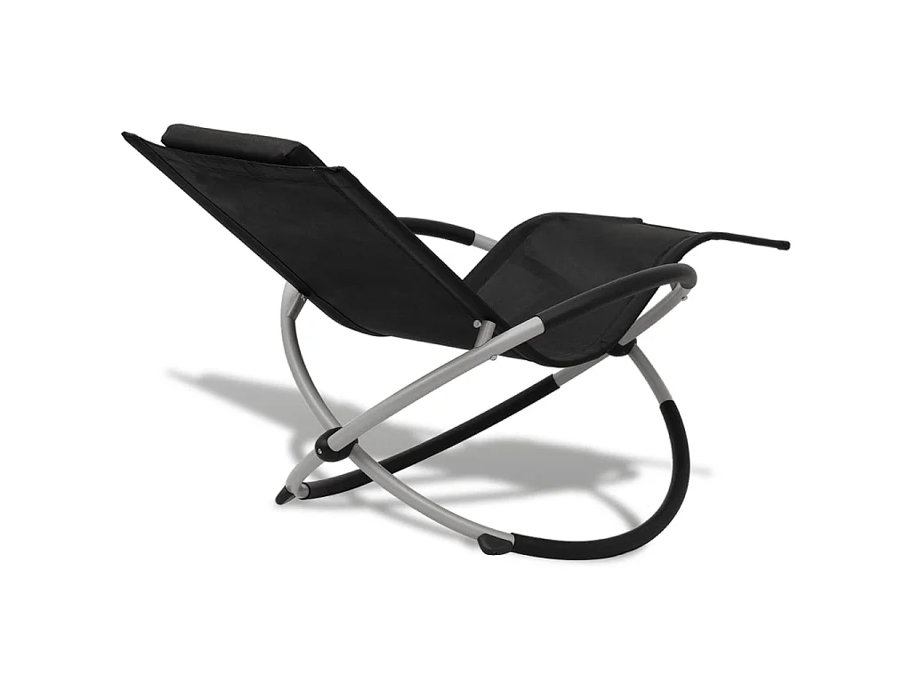 Chaise longue géométrique d'extérieur Acier Noir et gris