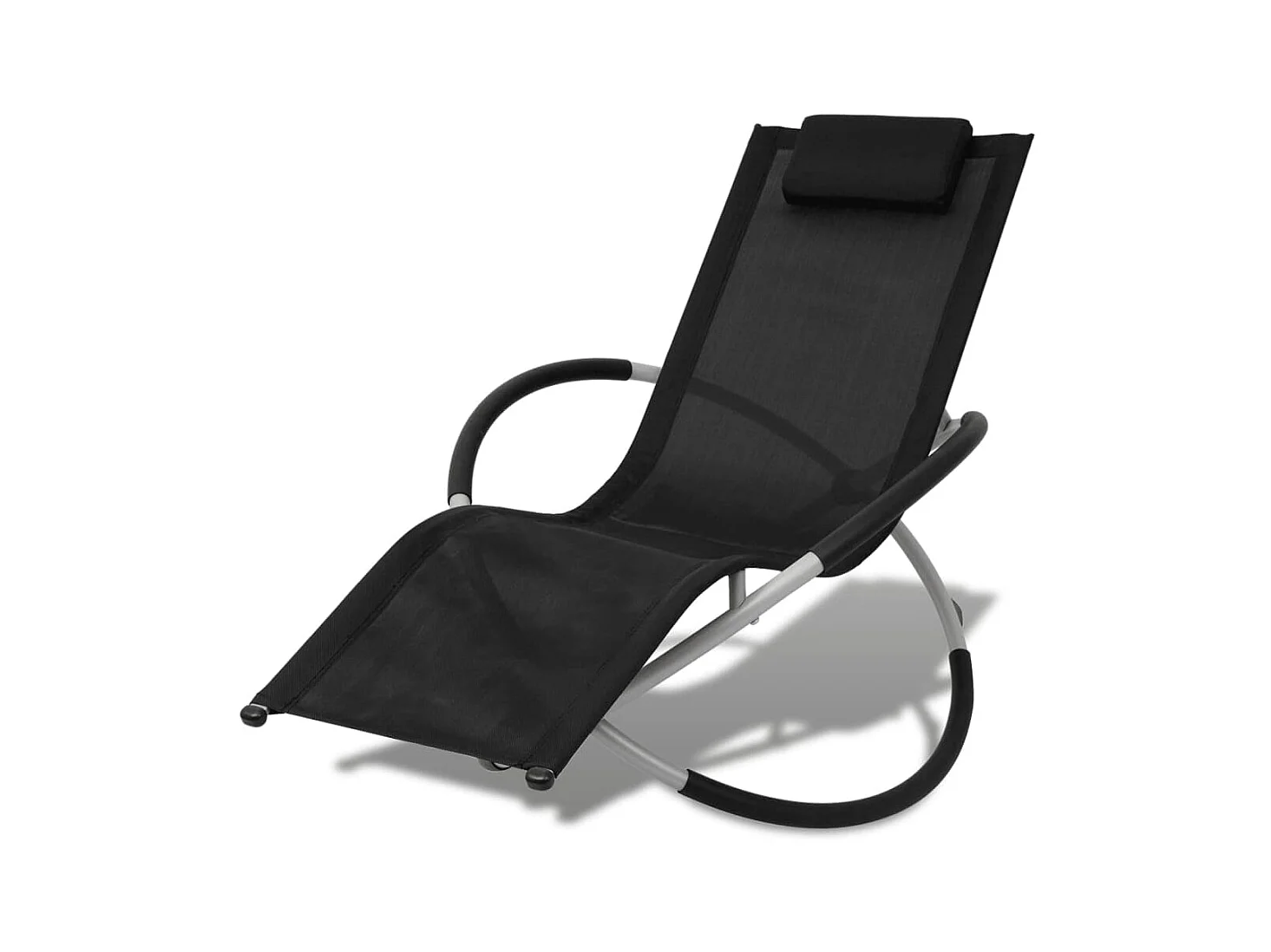Poltrona lounge da esterno geometrica Acciaio Nero e grigio