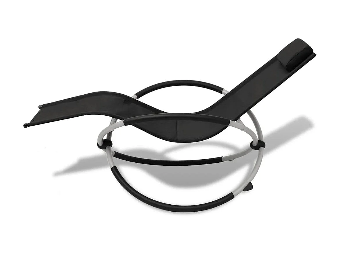 Chaise longue géométrique d'extérieur Acier Noir et gris