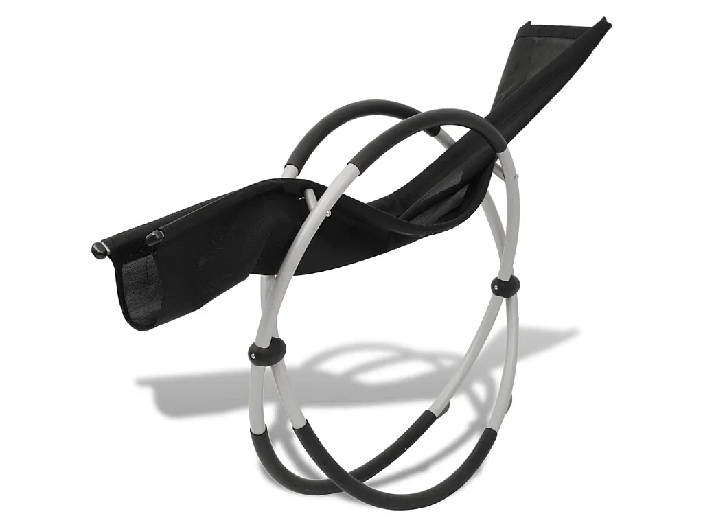 Chaise longue géométrique d'extérieur Acier Noir et gris