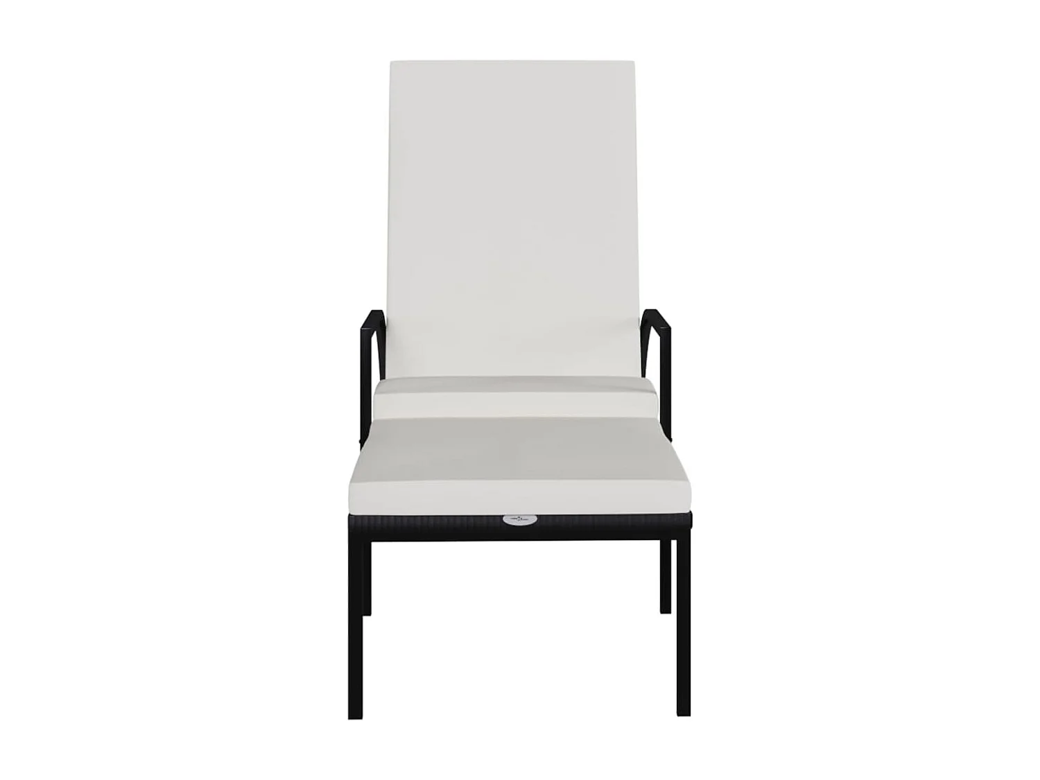 Chaise longue avec repose-pied Résine tressée Noir