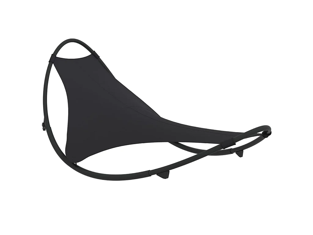 Schommelfauteuil met wielen Staal en textiel Zwart