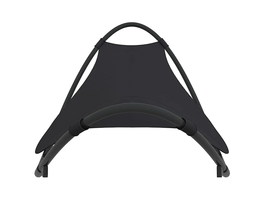 Schommelfauteuil met wielen Staal en textiel Zwart