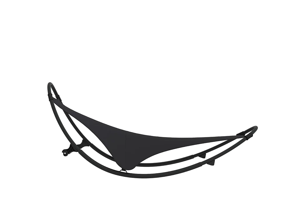 Schommelfauteuil met wielen Staal en textiel Zwart