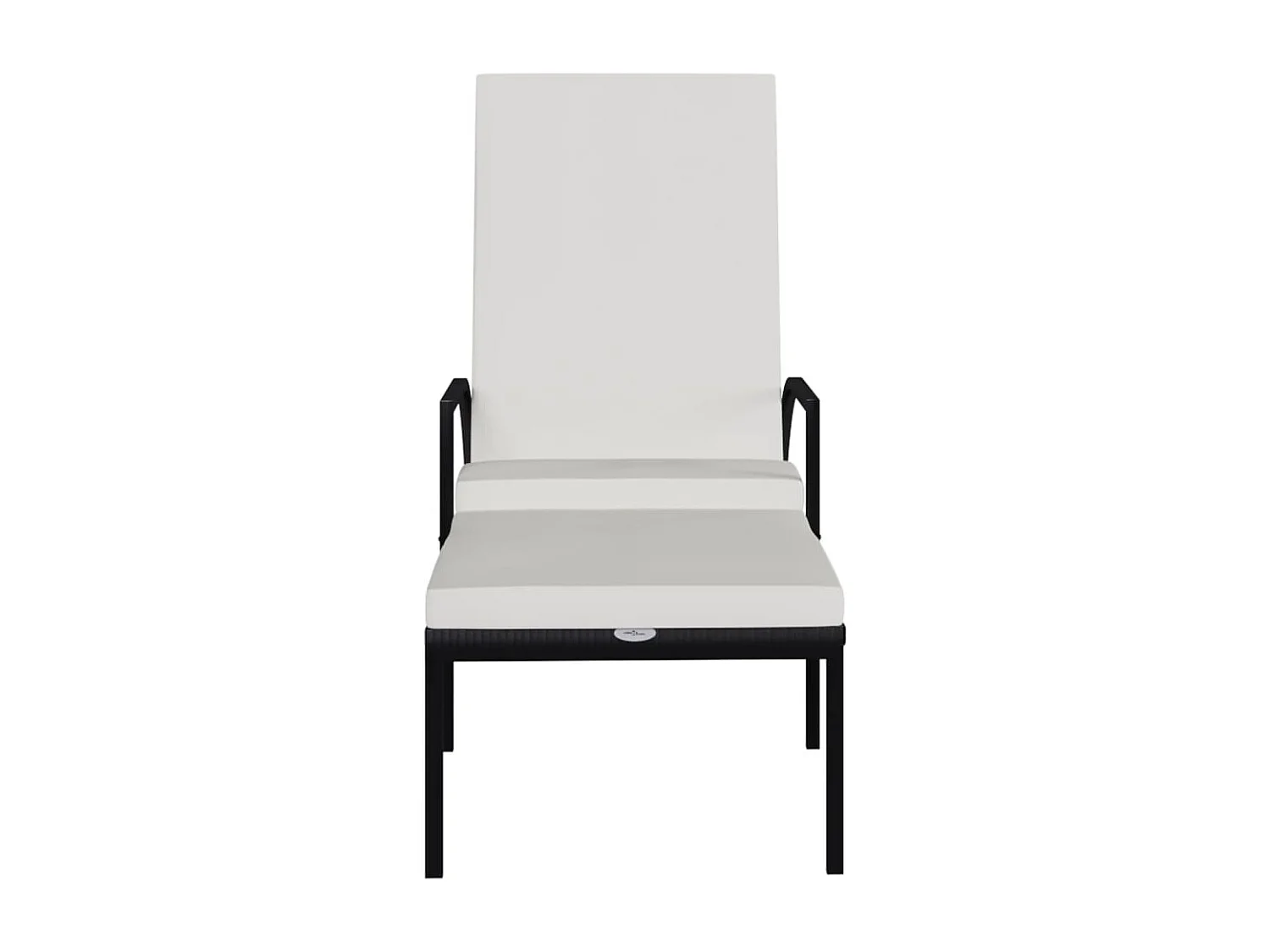 Poltrone lounge con poggiapiedi 2 pz. Resina intrecciata Nera