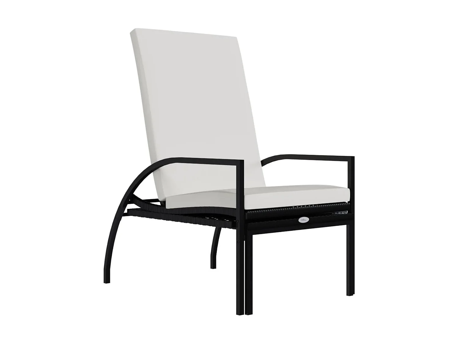 Poltrone lounge con poggiapiedi 2 pz. Resina intrecciata Nera