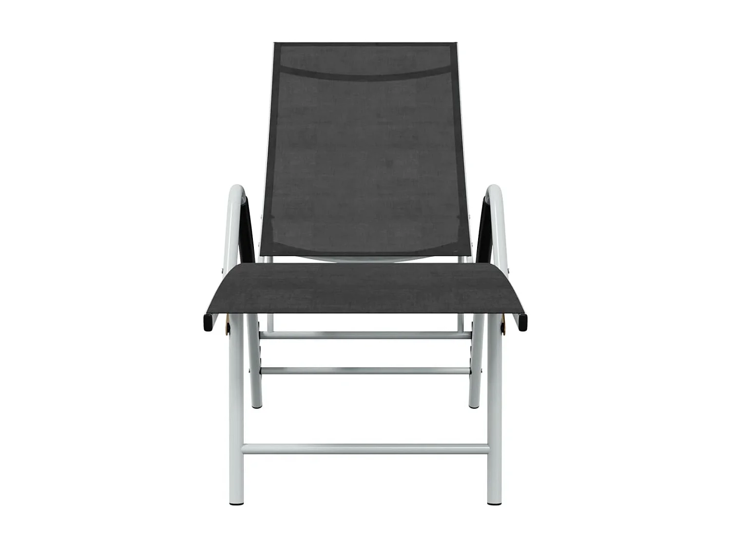 Chaise longue Textilène et aluminium Noir