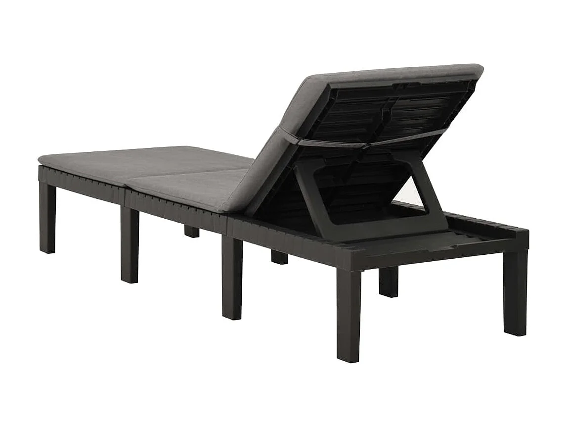 Chaise longue avec coussin Plastique Anthracite