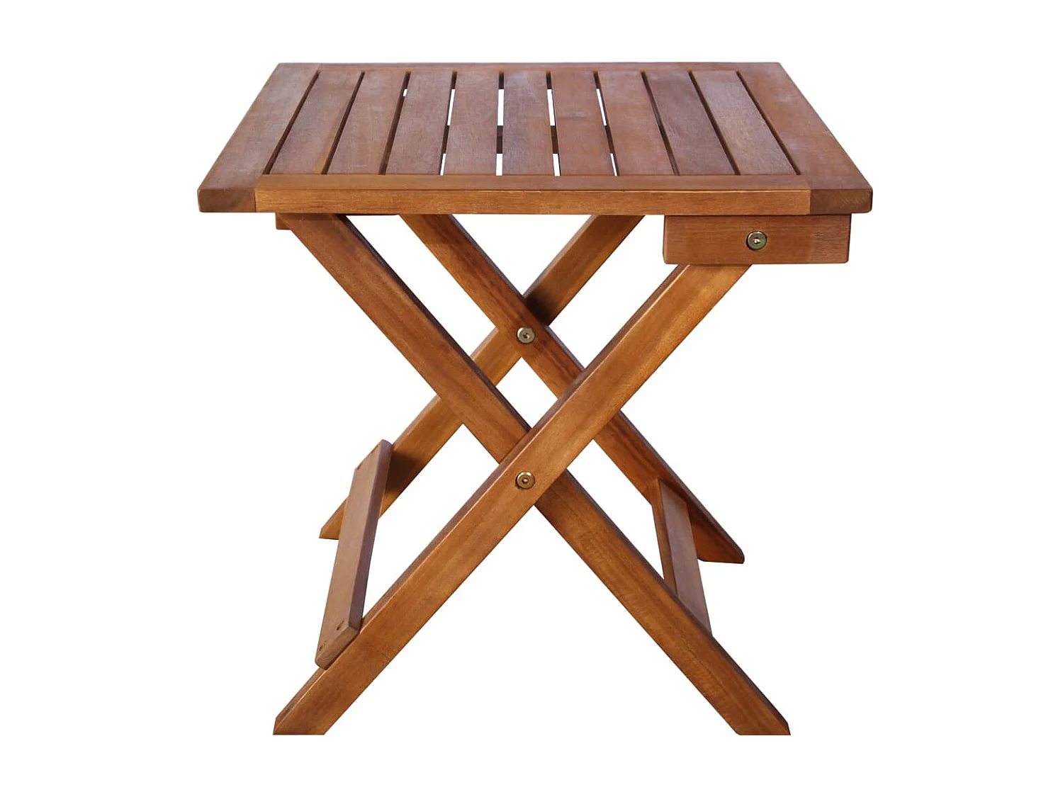 Poltrona lounge con tavolo Legno massello di acacia Marrone