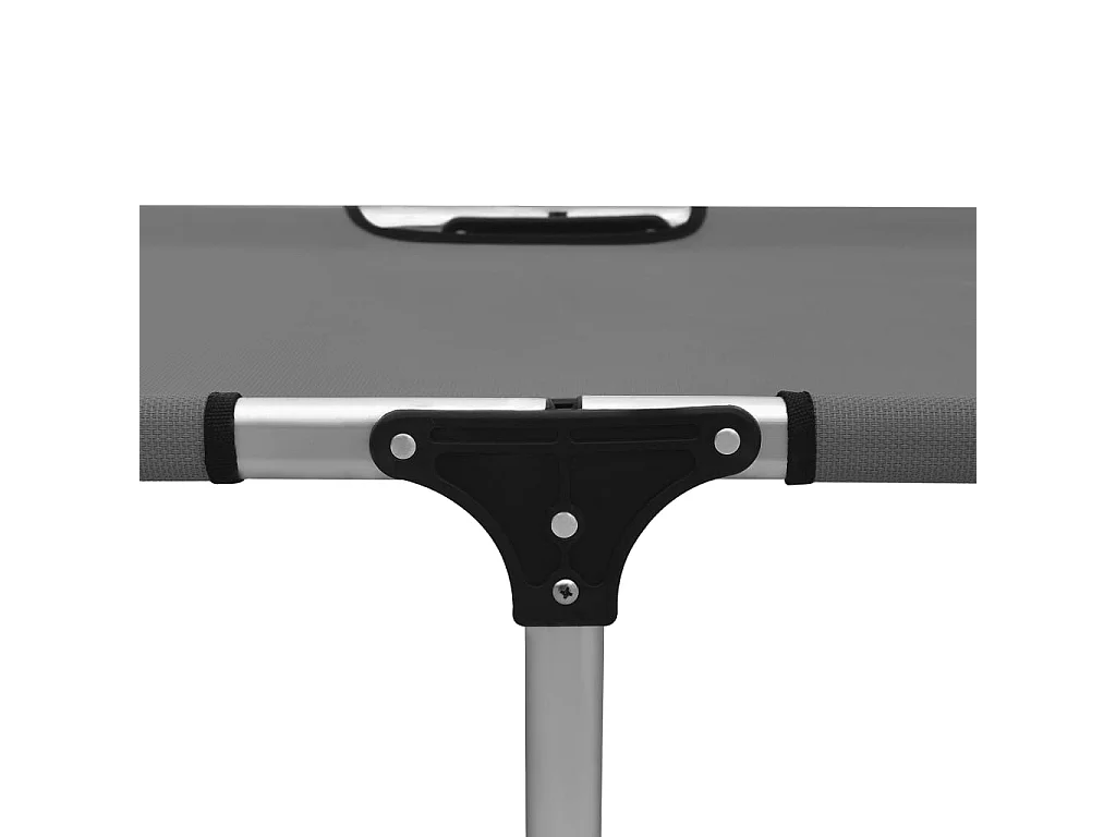 Chaise longue pliable extra haute pour seniors Gris Aluminium