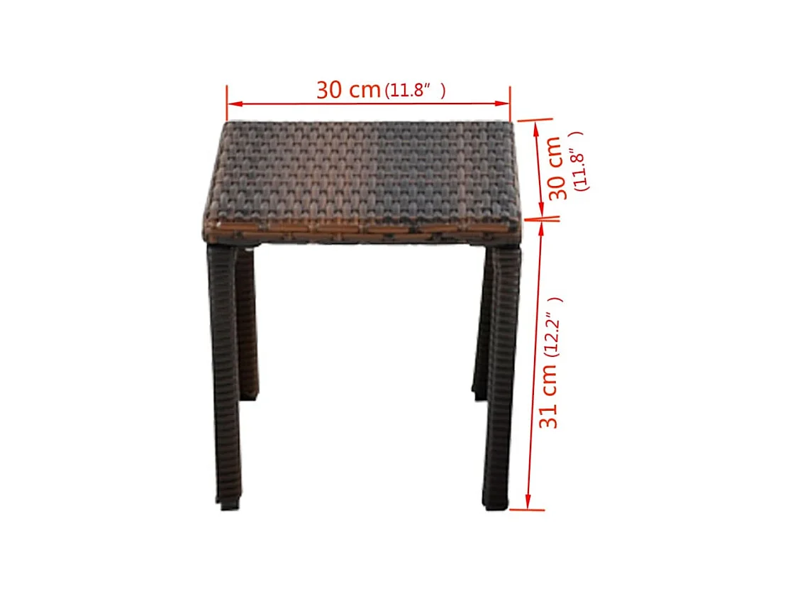 Poltrone lounge con tavolo Resina intrecciata Marrone
